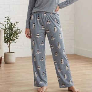 Comfies Siberian Husky Pajama Bottoms Sz L Unisex Lightweight Cotton Blend New
